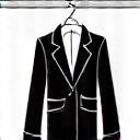 스타일리시한 옷이 걸려있는 옷걸이를 상징하는 아이콘.